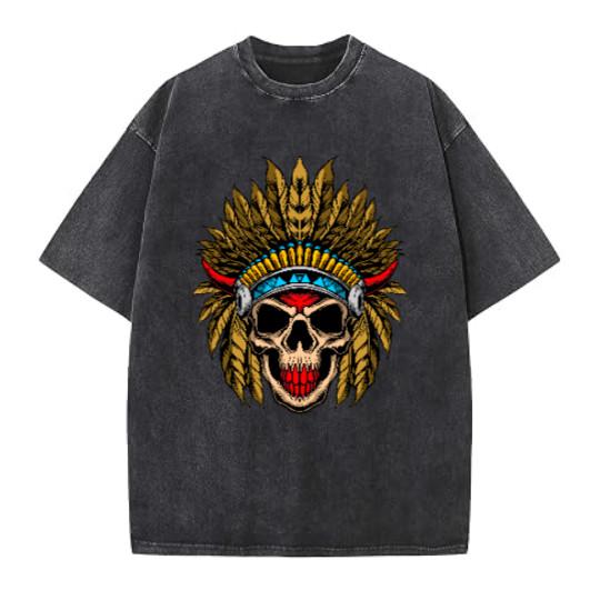 Illustration Graphics Vintage Washed T-Shirt Oversized Unisex Streetwear P6-147
