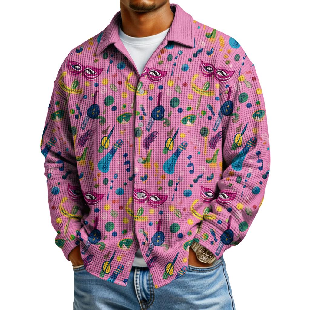 Мужская повседневная рубашка с длинным рукавом на пуговицах