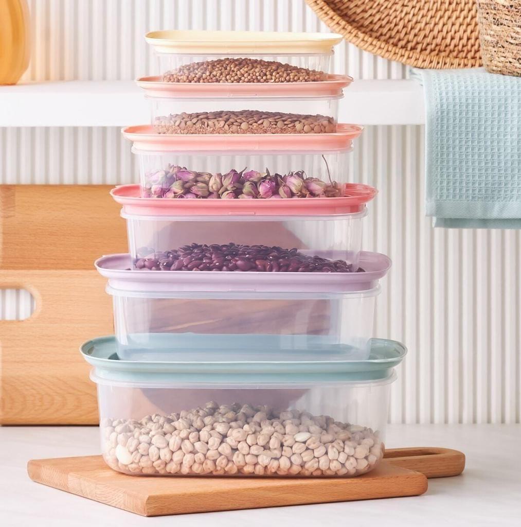 6-Piece Storage Box Home Kitchen Large Small Set Colorful