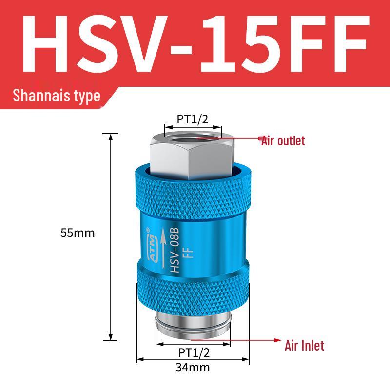 Пневматический раздвижной ручной клапан HVS-08/10/15, двойная внутренняя резьба, переключатель сдвига с ручным нажатием и выхлопом, 1/2/4 порта