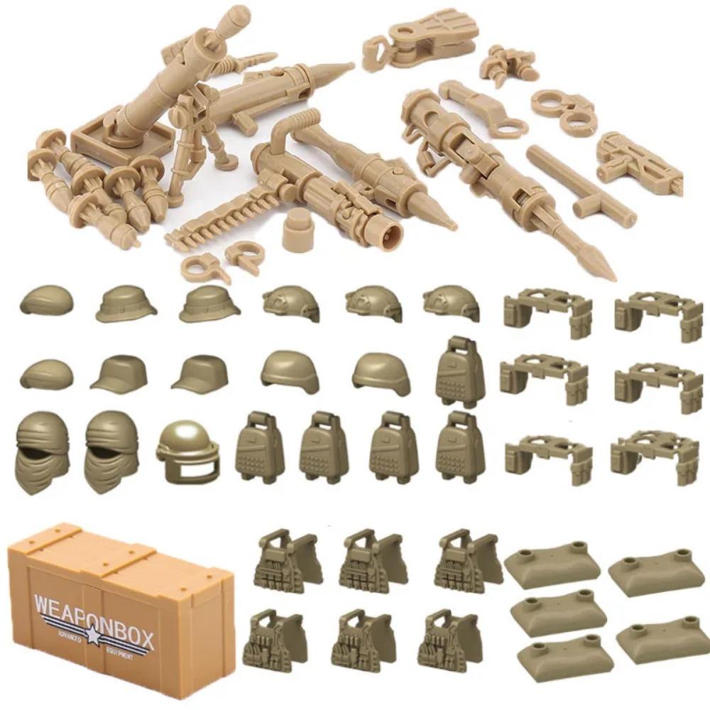 Конструктор Второй мировой войны Военное оружие Полицейский Солдат Фигурка Аксессуары Модель Кирпич Пистолет Пушка Пусковая установка Бункер Аванпост Игрушка X017