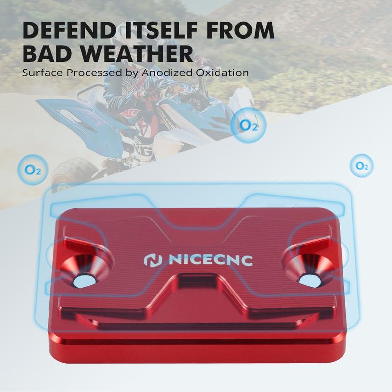 NiceCNC Front Brake Reservoir Fluid Cover Cap For Yamaha Raptor 700 2013-2024 250 125 YFZ450R GRIZZLY 700 550 For Honda TRX450R
