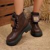 Ботинки Мартин большого размера женские осенне-зимние новые шнуровка модные ботинки Мартин женские зимние ботинки