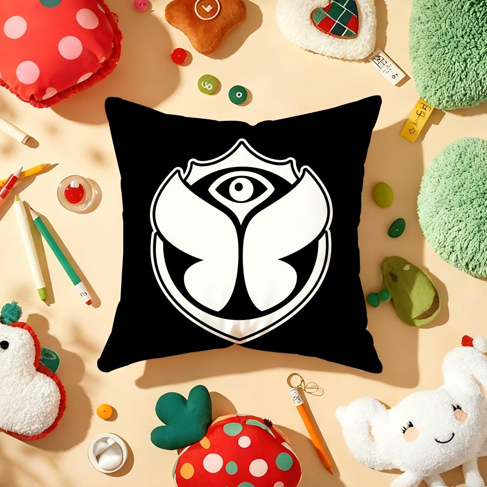 Подушка с чехлом Музыкальный фестиваль TOMORROWLAND Плюшевая ткань Мягкая Двусторонняя печать Диванная Теплая Зимняя Домашняя Детский Подарок Наволочка