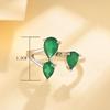 925 Sterling Silver Gemstone Ring with Green Color Agate Pear 4*6mm Fine Jewelry for Women Girls Nice Birthday Gift