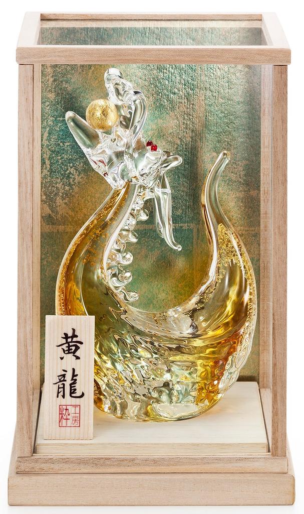 ADERIA (ADERIA) Ornament, Iki Kobo X ADERIA, Zuiten Yellow Dragon [GlassDragonGlass CaseHandmade], Made In Japan, Gift Boxed, New Year's Decoration,