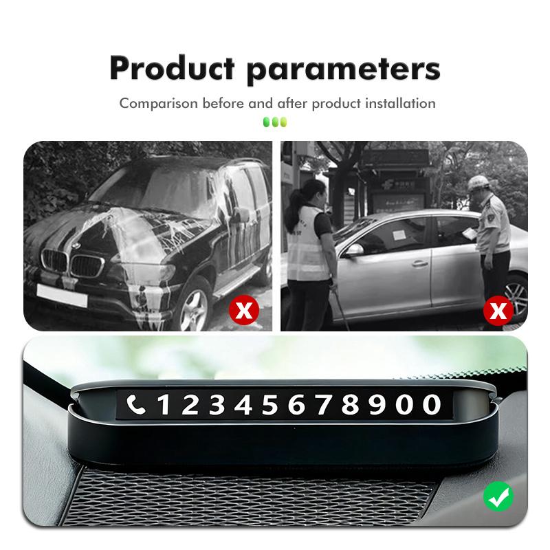 DECL5 АБС+Кожа Автомобильная Временная Парковочная Табличка с Номером Телефона Парковка Стоп Для Skoda Kamiq Karoq Octavia 2 3 Rapid Scala Kami