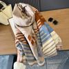 Autumn And Winter Versatile Plaid Double-Sided Warm Imitation Cashmere Scarf Women'S Air Conditioner Shawl With Imitation Cashmere Scarf