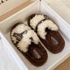 Muffin Mao Mao Slippers Women's Outer Wear 2025 Autumn and Winter New Small Thick Bottom Increase Cotton Mop Versatile One-word Mop