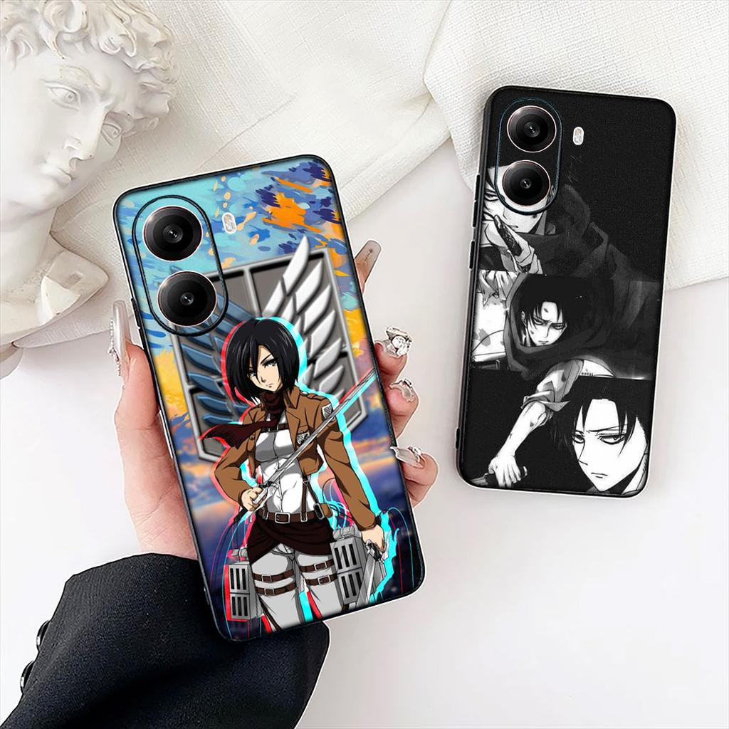 Чехол для телефона Attack on Titan Эрен Йегер Леви для Xiaomi Redmi Note 13 14 ProPlus Pro Plus 14C A4 13C Pro+ Note14 Защитный чехол