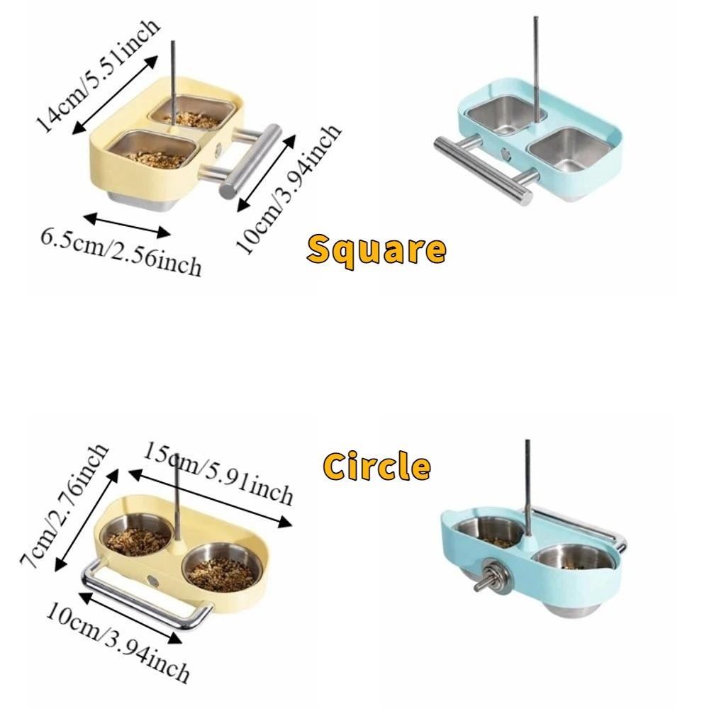 Double Bowl Bird Cage Feeder Large Capacity Bird Food Bowl Bird Water Bowl for Small Medium Birds