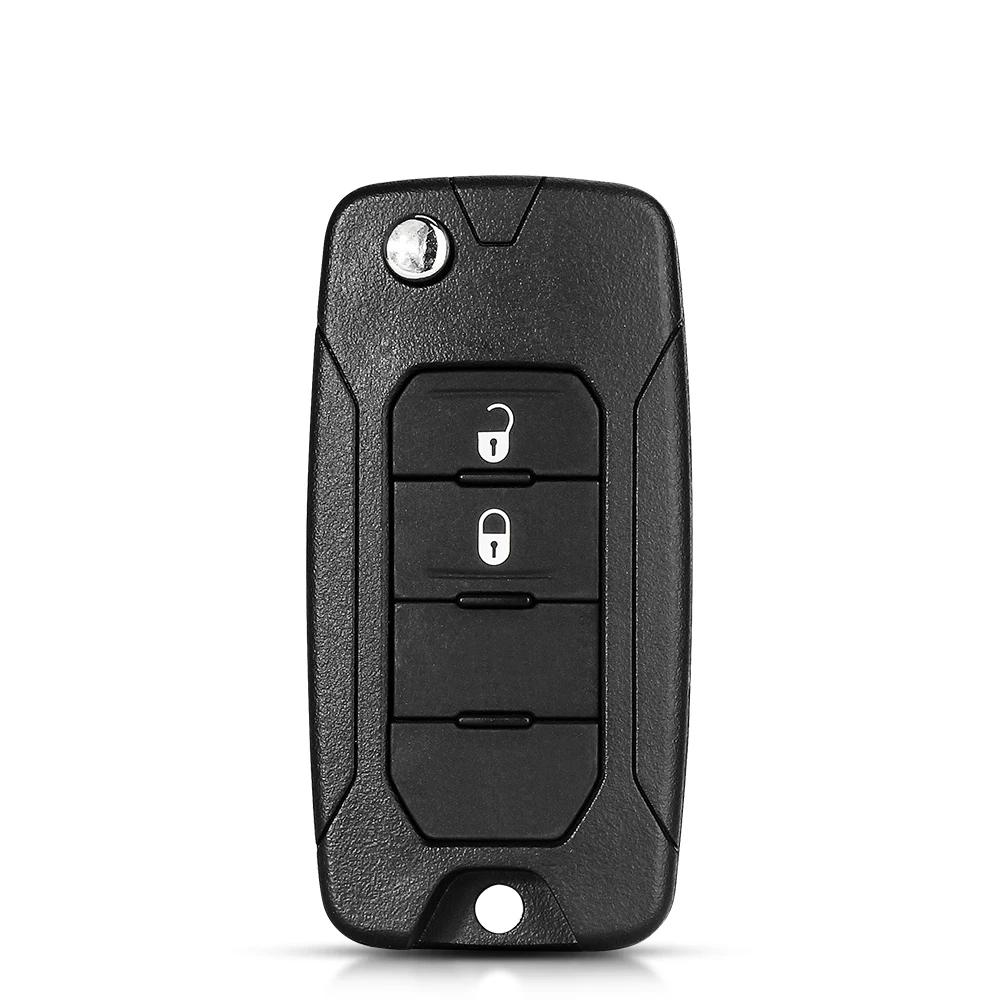 KEYYOU New 2/3/4 Buttons For Jeep Wrangler Renegade 2015-2018 Flip Remote Car Key Shell Case SIP22 Blade Replacement Housing