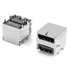 USB 2.0 AF + HDMI Female 90° Two-in-One Socket, Double Layer, 20.6mm DIP with Pins