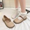 2024 Outdoor Ladies Shoes Mary Janes Women's High Heels Fashion Daily Pumps Women Round Toe Buckle Strap Low Heel Shoes Women