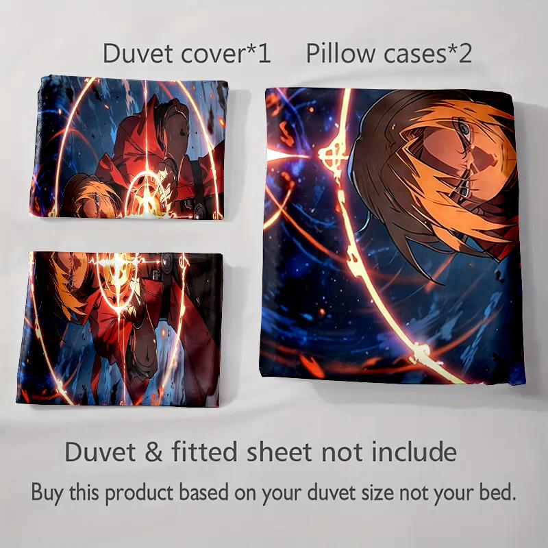 Alchemy-themed anime illustration. Bedding Duvet cover sets Duvet covers Pillowcases gifts (1 * Duvet Cover 2 * Pillowcases, without duvet insert)