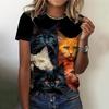Women's T Shirt Cartoon Animal Print T Shirt Casual O-Neck Short Sleeve Streer Female Summer Loose Tee Tops Y2k Clothing Camisa