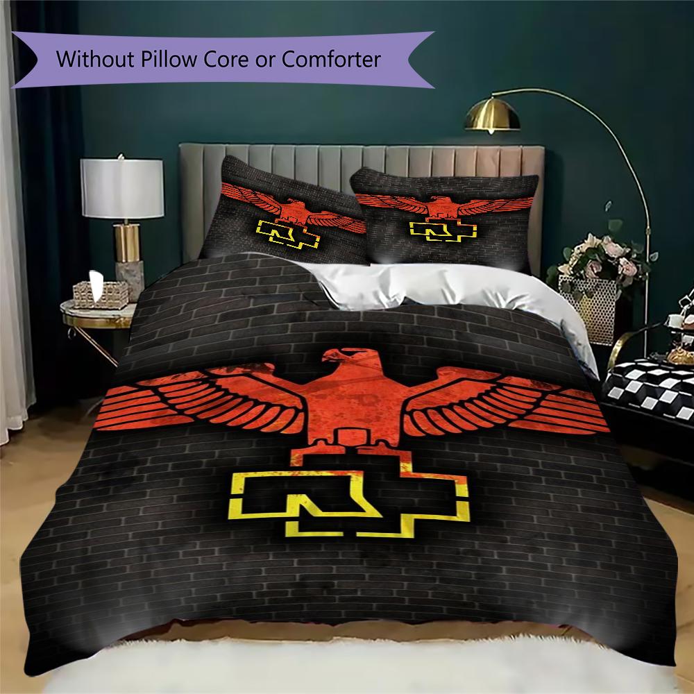 Rammstein Industrial Metal Style Bedding 1 Duvet Cover 2 Pillowcase Without Core Without Core Christmas Birthday Gift Soft And Comfortable
