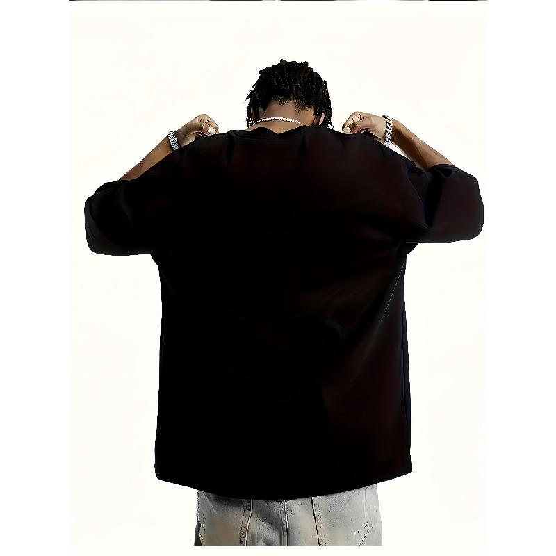 Men'S Oversized Graphic Tee - "How Many Licks?" Design, Black Crew Neck, Casual Summer T-Shirt,Loose Fit,Plus Size, Casual Summer Wear|Comfortable Fit