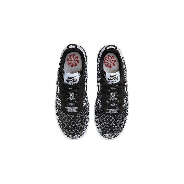Nike Air Force 1 Flyknit NN Ткань Перерабатываемые Легкие Классические Прочные Низкие Детские Кроссовки Черные Белые Детские Кроссовки DM1060-001