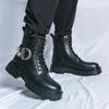 Мужские высокие ботинки на толстой подошве. Модный и индивидуальный новый стиль. Повседневная мода, вечеринка, уличный отдых, мотоцикл, обувь для взрослых.