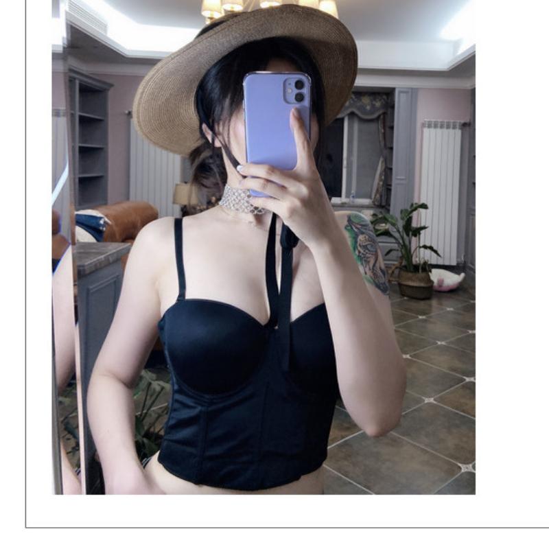 Трендовый корсет без спинки и бретелек однотонный маленький без бретелек на плечах универсальный для подружки невесты танцовщицы красный с запахом дышащий удобный топ