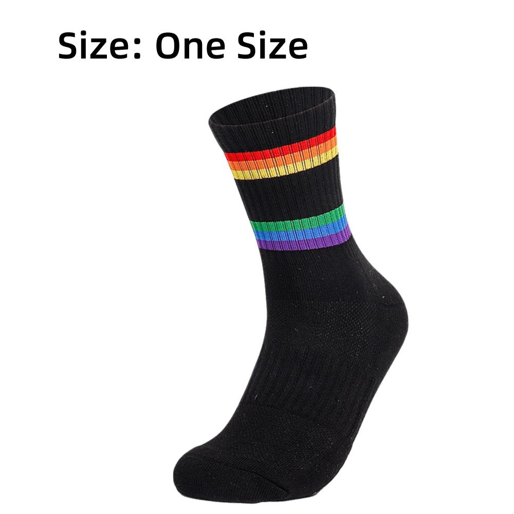 2PCS Rainbow Stripe Striped Socks Breathable Mesh Sports Running Socks Running Socks Tennis