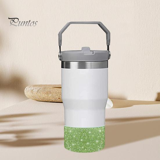 Силиконовый чехол со стразами для стакана 40 унций, блестящий чехол для бутылки с водой, нижний рукав, противоскользящий, игристый, аксессуары для стакана