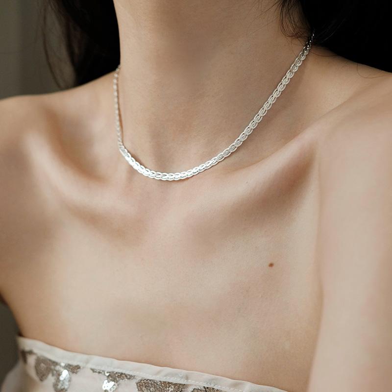 New S925 Sterling Silver Luxury Chain For Men Womens Fashion Minimalist Choker Necklaces Charm Shinning Classical Party Gift