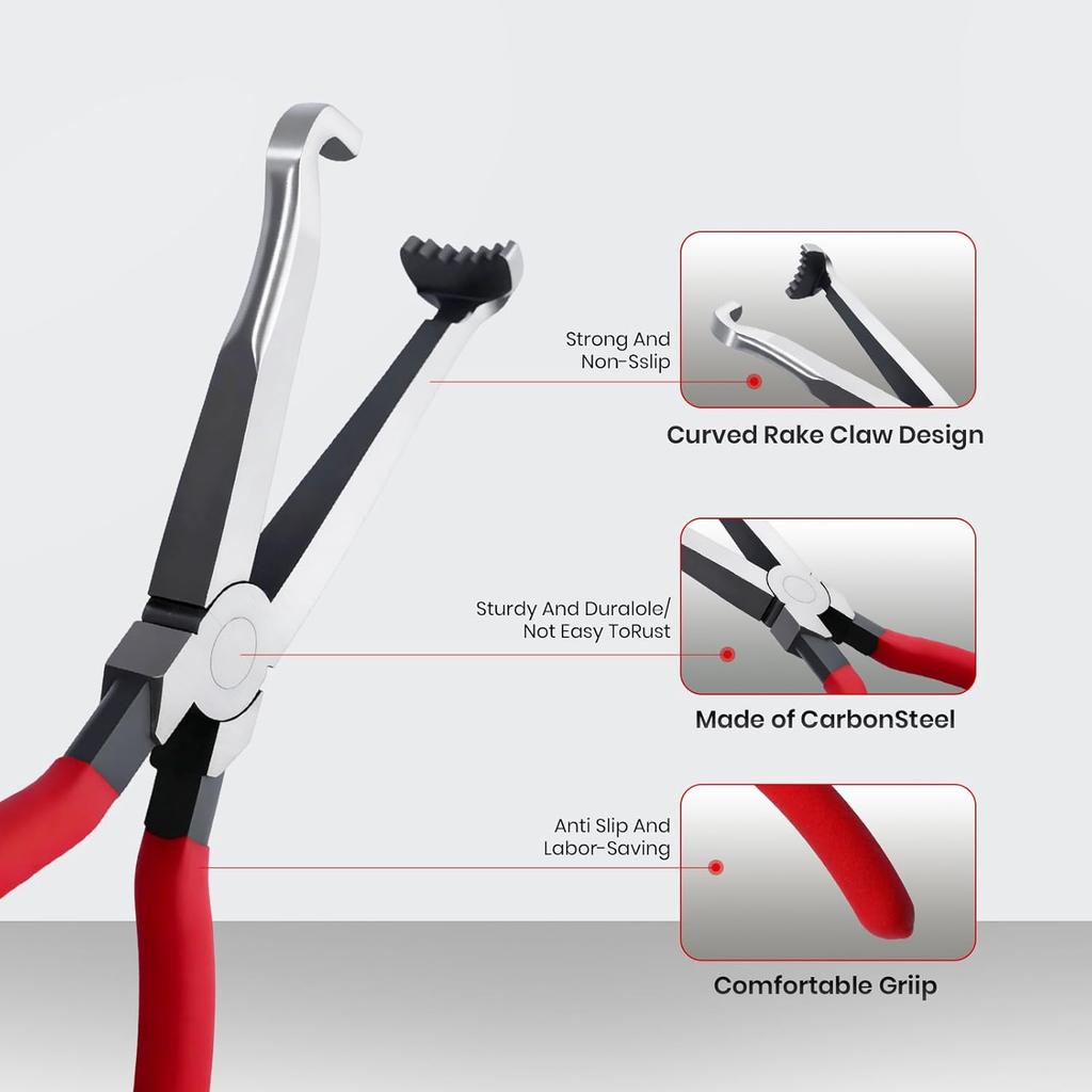 Плоскогубцы для разъединения электрических контактов, 4 шт., Автомобильные инструменты, Съемник зажимов топливной магистрали, Плоскогубцы для катушки зажигания, Красные