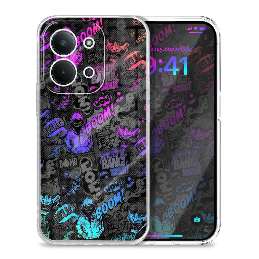 Colorful Clown Transparent Phone Case For Xiaomi Redmi Note 15 14 13 12 Pro Plus 15 15C 13 13C 12 12C Soft TPU Cover