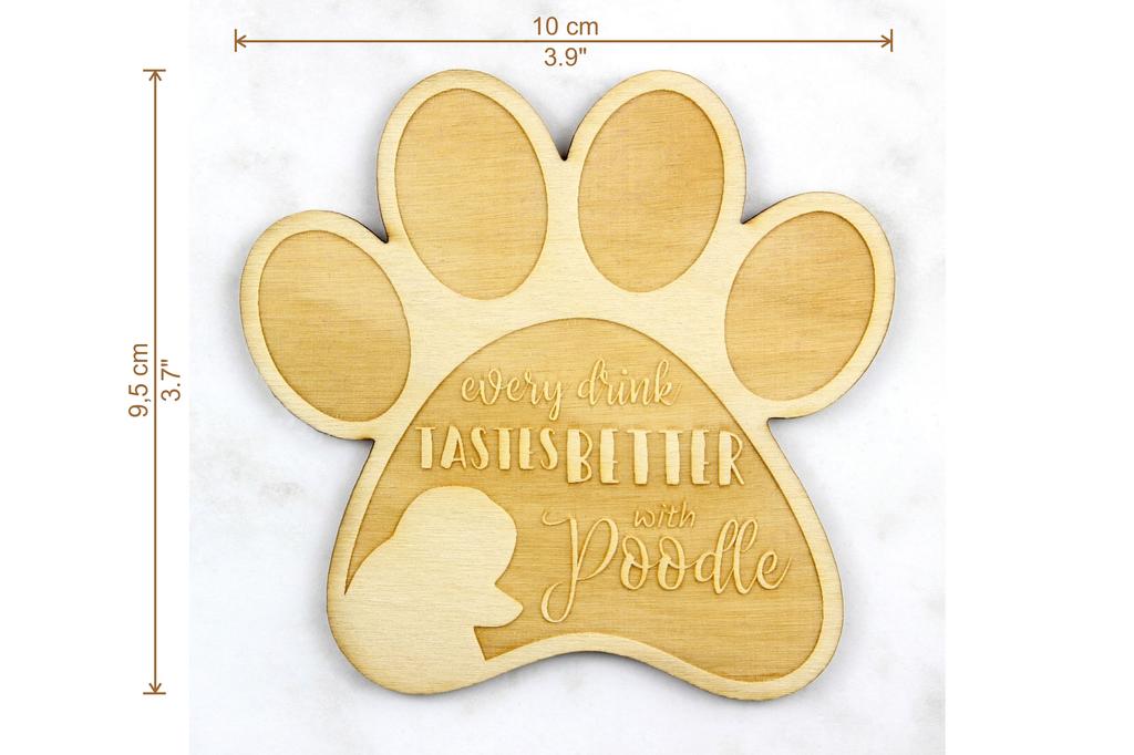 Poodle – Mug coaster, engraved coaster with dog | Art-Dog