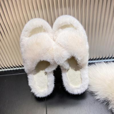 Зимние современные тапочки на высоком каблуке из коровьей замши, натягивающиеся, 2024, высококачественная женская обувь, однотонные, неглубокие, необычные женские тапочки