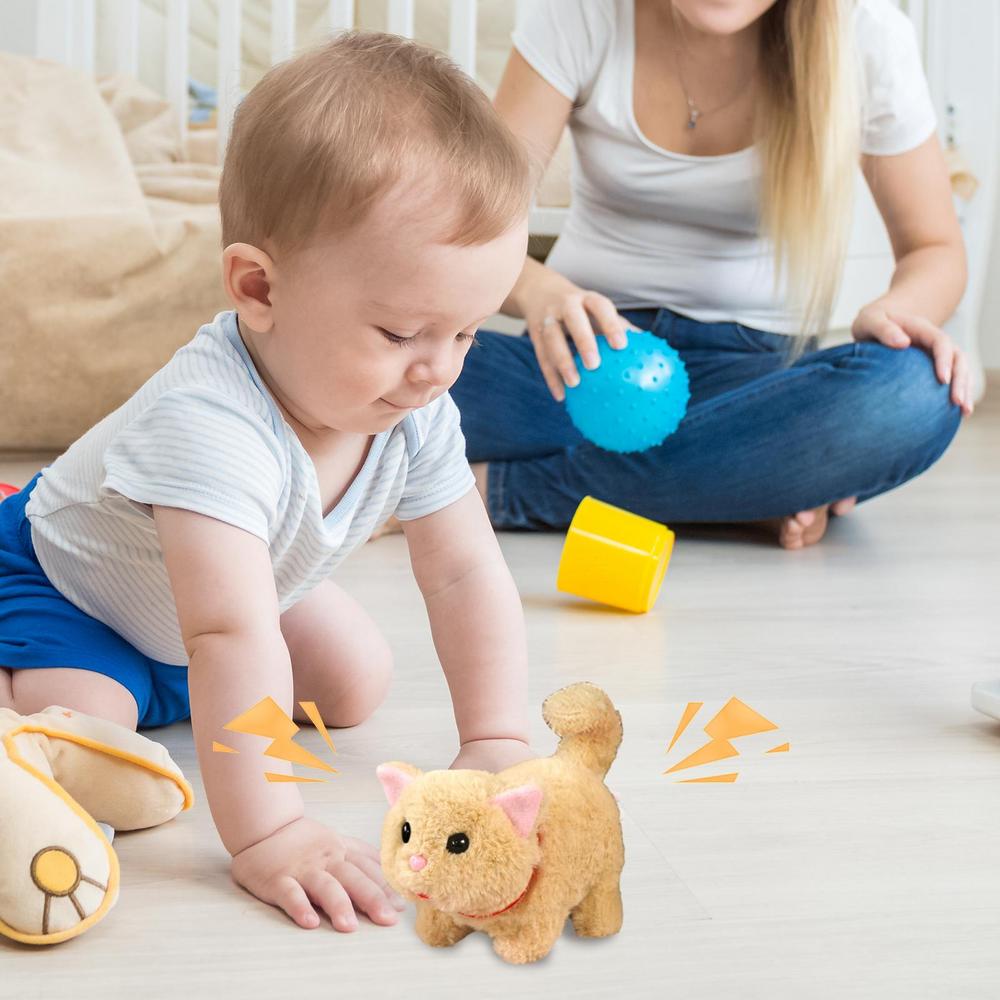 Электронные домашние животные для детей, прогулочная собака, кошка, плюшевые животные, лающая собака-компаньон, электрические домашние животные на батарейках, виляние хвостом