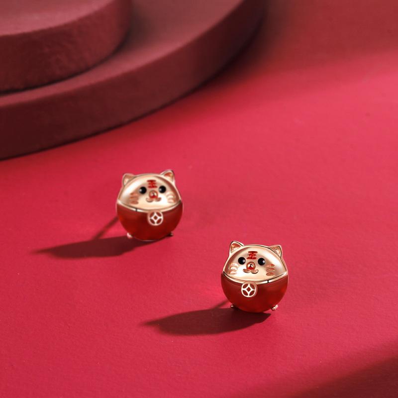 Original Lucky Tiger Earrings Niche Design Guochao Premium Earrings Chinese Style Zodiac Earrings