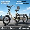 ONESPORT OT30Pro Взрослый Электрический Трехколесный Велосипед 500 Вт 48 В 18 Ач Электрический Грузовой Трехколесный Велосипед Шины 20*3.0" Электротрехколесный Велосипед Городской Электрогрузовой Трехколесный Велосипед