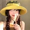 Color Blocking Sun Protection Bucket Hat Big Brim Sun Hat Fashion Sunscreen Fisherman Hat  Girl