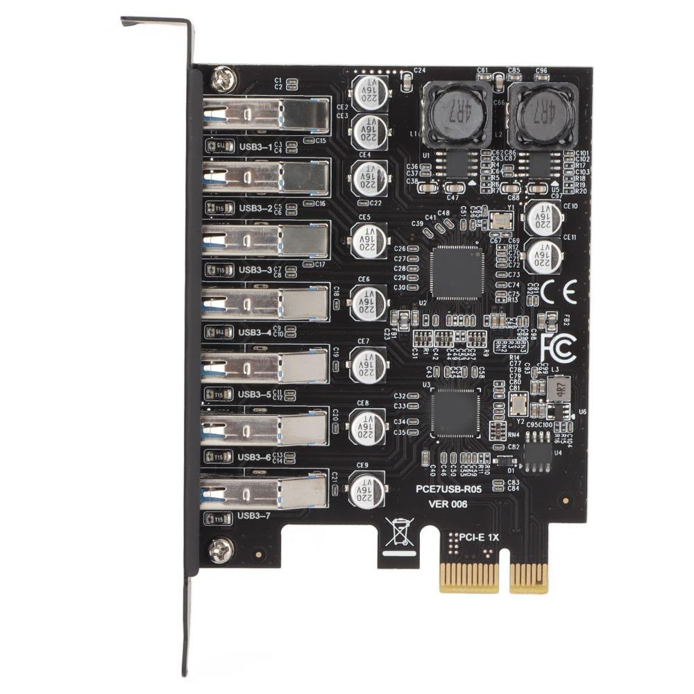 5Gbps PCIE Expansion Card USB 3.2 GEN1 7 Port PCIE Card PCIE to USB Card PC Expansion