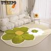 Oval Living Room Carpet Printed Carpet Sofa Home Coffee Table Green Bedroom Bedside Carpet