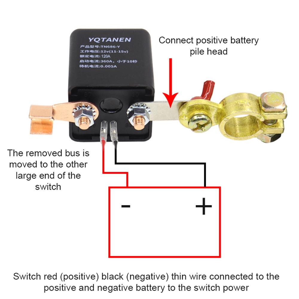 YQTANEN 12 В автомобильное реле аккумулятора, беспроводной дистанционный выключатель аккумулятора, изолятор выключателя аккумулятора