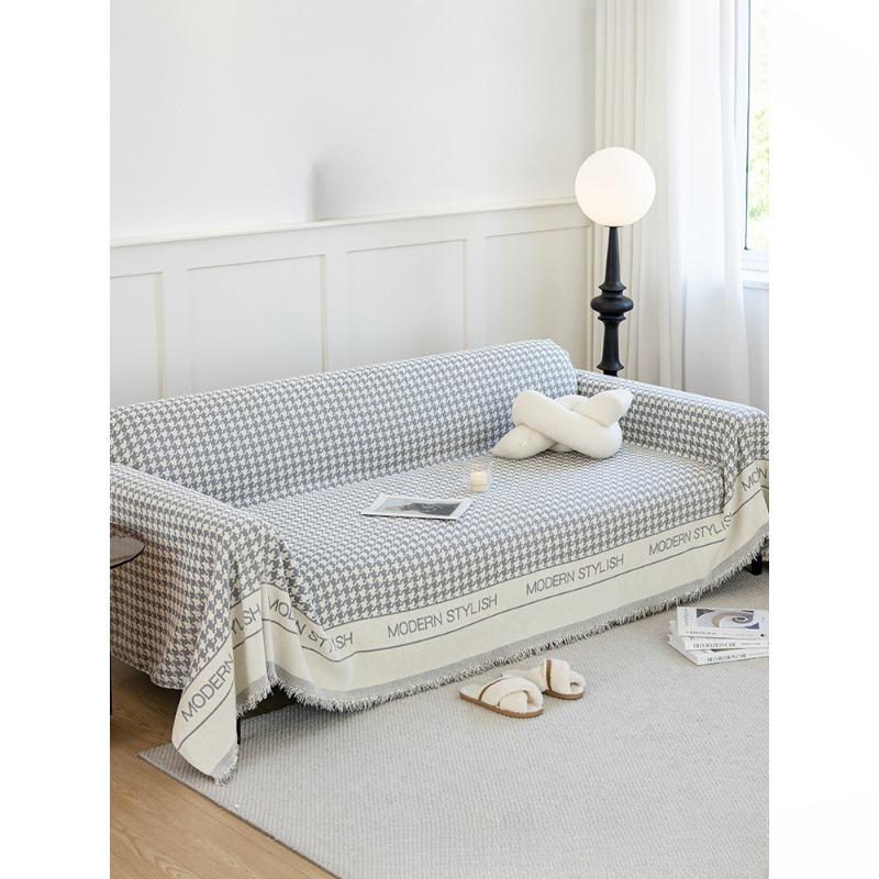 Nordic Chenille Sofa Cushion Fabric Four Seasons Universal Seat Cushions Non-Slip Simple Modern Sofa Towel Houndstooth Cover Towel