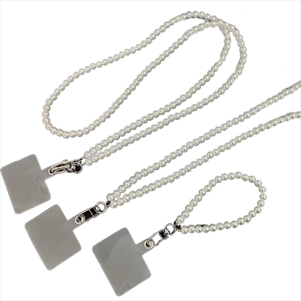 Strap Phone Pendant Phone Crossbody Chain Phone Pearl Strap Long Pearl Lanyard Mobile Phone Lanyard