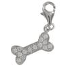 [Q4918] - Silver Charm Pendant 'Bone' Silver-white (rhodium-plated) - 16x7 Mm