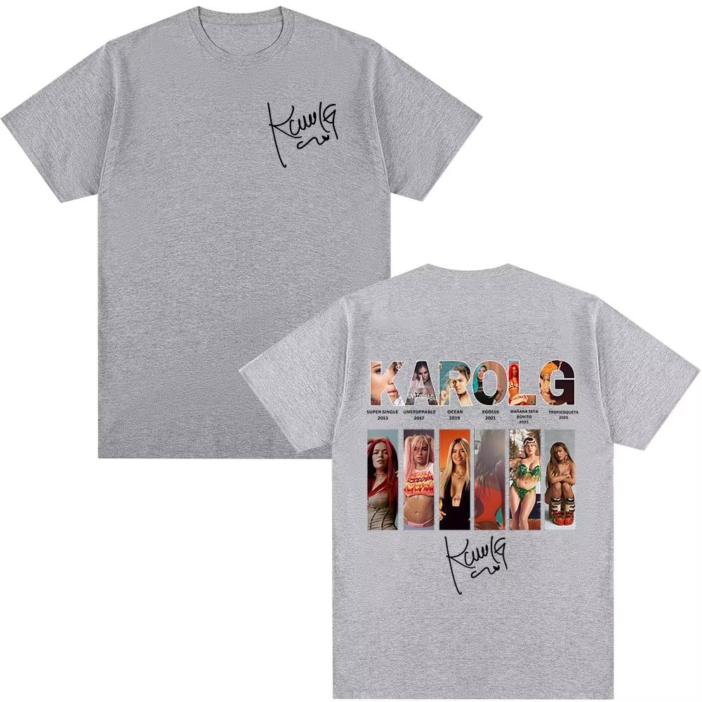 Karol G Tropicoqueta 2026 Album Cover Tshirts Unisex Women Clothing Fashion High Quality Tshirt Casual Cotton ONeck T Shirt Tops