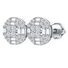 Round Cut Moissanite 925 Silver Stud Earrings 14K White Gold Plated Earring