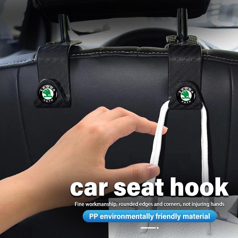 AAABT1 For Skoda Car Seat Back Hook Storage Organizer Hanger Clip Auto Interior Accessories Fabia 1 2 Octavia a7 RS Superb Rapid Yeti