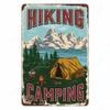 Hisun Tin Sign Camping Family Tin Sign Fishing Vintage Metal Tin Signs for Club Outdoor Hiking Wall Decorative Adventure Explore Retro Plaque