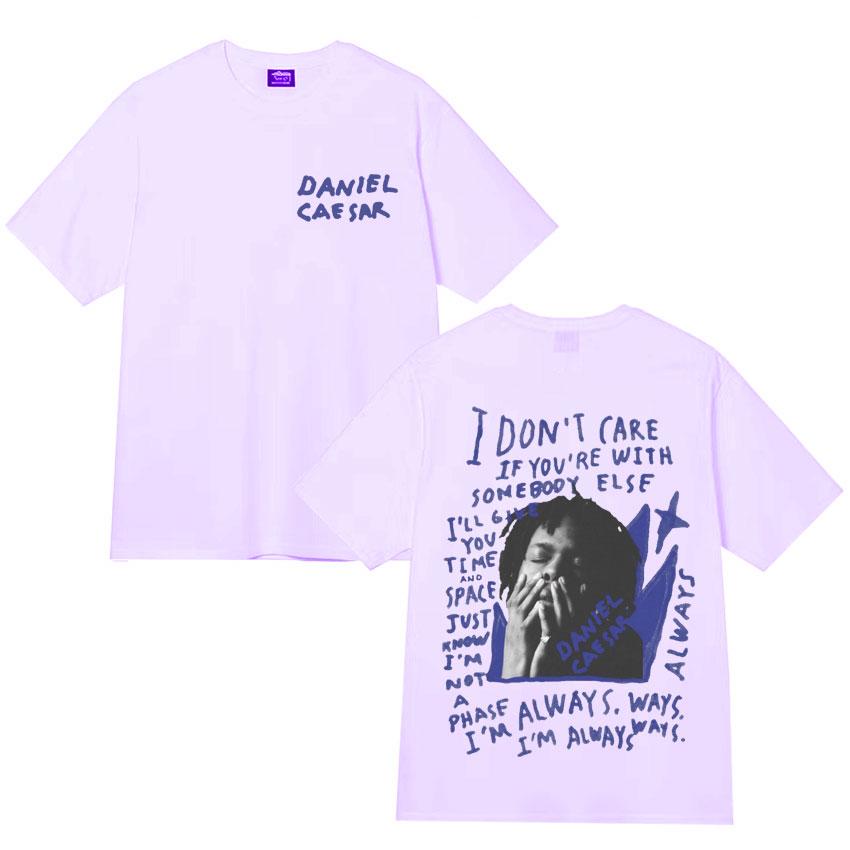 Daniel Caesar Never Enough Always Графическая футболка Мужская Женская Одежда Хип-Хоп Мода Повседневная Футболки с коротким рукавом Хлопковая Футболка