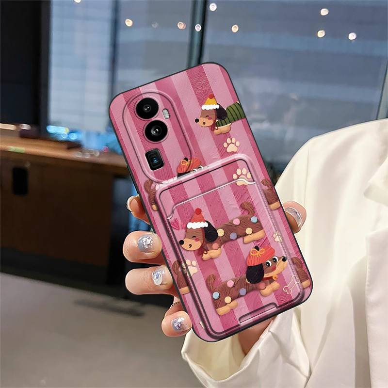 Soft case Card bag Phone Case For OPPO Reno10 Shockproof Waterproof TPU protective Anti-dust Card slot Cute Card sleeve