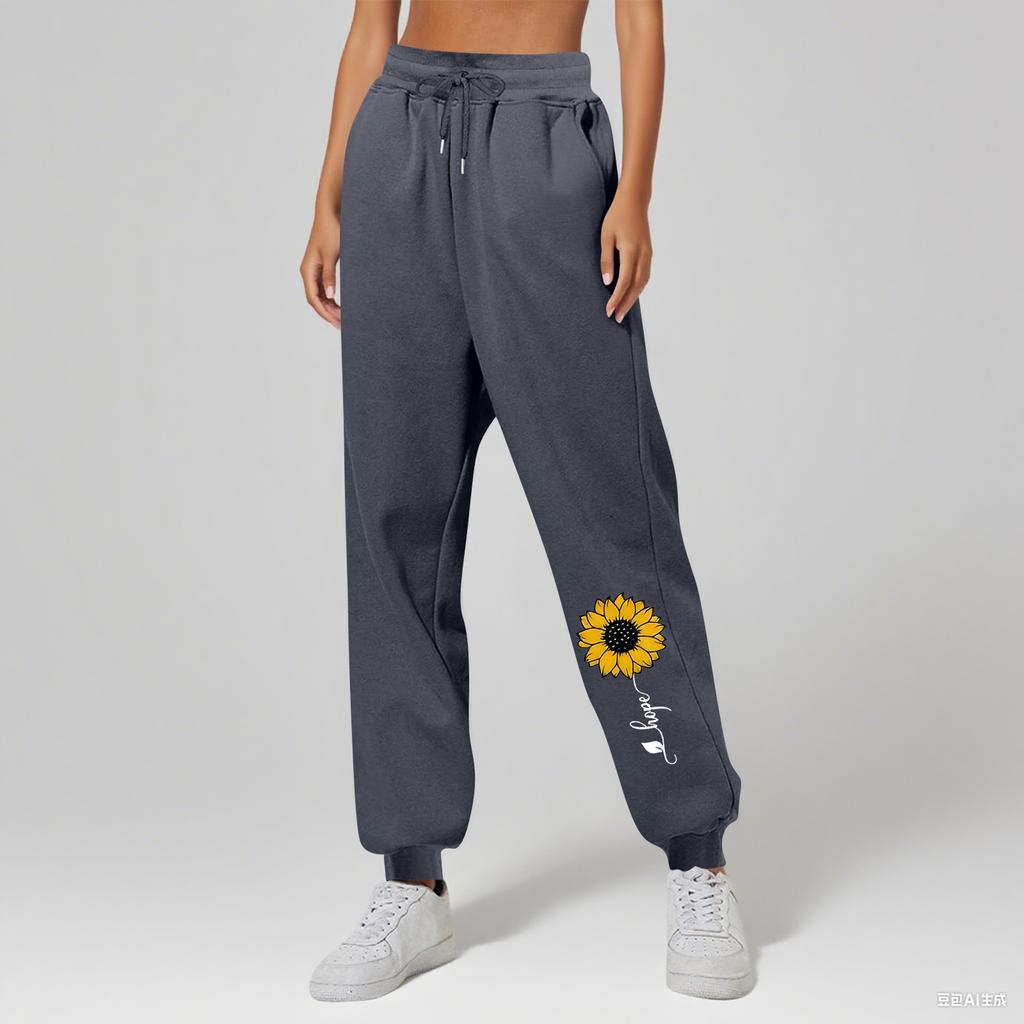 Ladies' Printed Unisex Casual Pocket Drawstring Pants