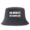 Funny French Slogan A MRITE UN JAUNE A Bucket Hat Reversible TwoSide Wear FisherUnisex Cap Summer Sun Hat Travel Panama Hats